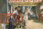 Carl Larsson Name Day at the Storage Shed oil